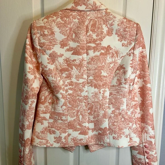 💗”L’Agence” NWT Elegant & Beautiful Pink/Cream Printed Women's Blazer Size S💖 - Picture 9 of 17